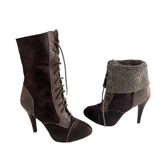 Max Studio Shearling Lace up Boots - Picture 3 of 15